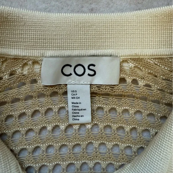 COS Mesh Crochet Polo Shirt Top S NWOT - Picture 5 of 11